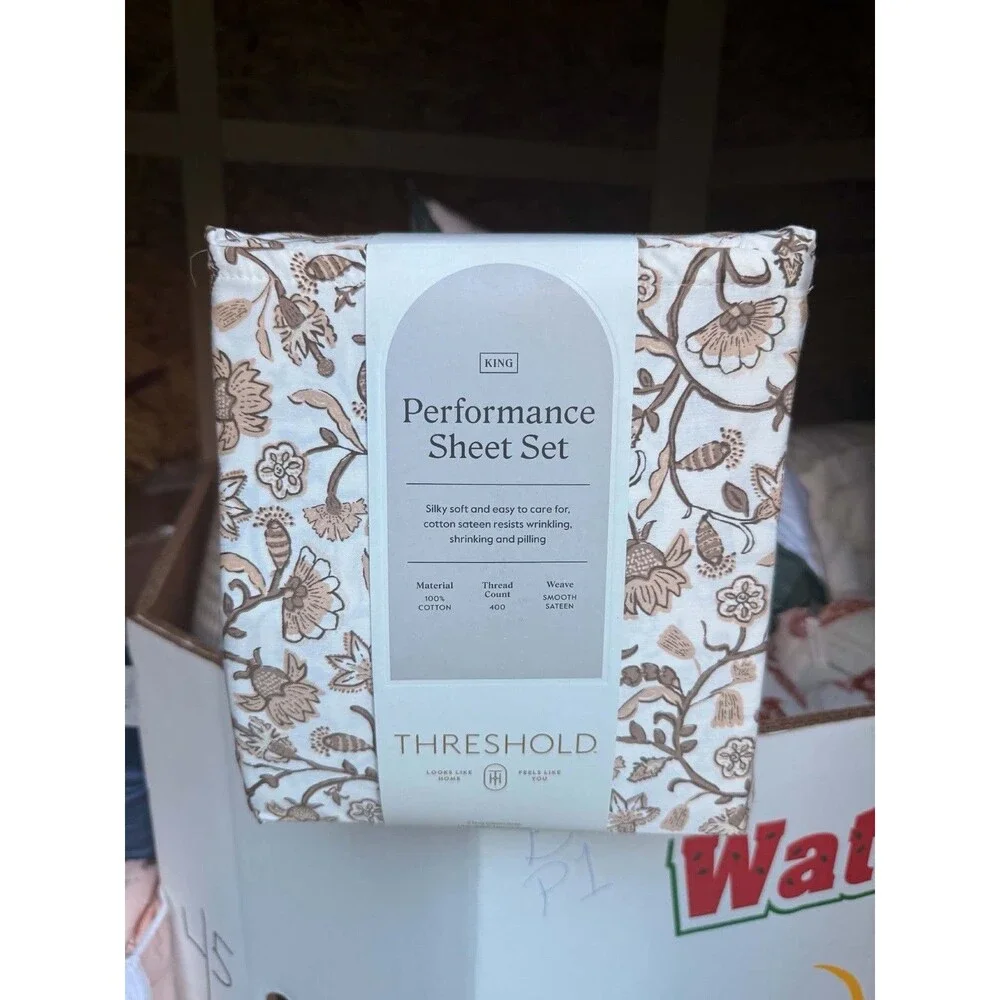 Threshold King Performance Sheet Set Cool Floral 400 Thread Count Bedding
